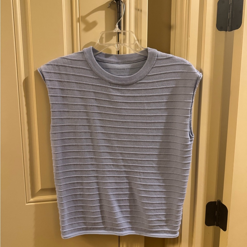 Light Blue Sleeveless Knit Top